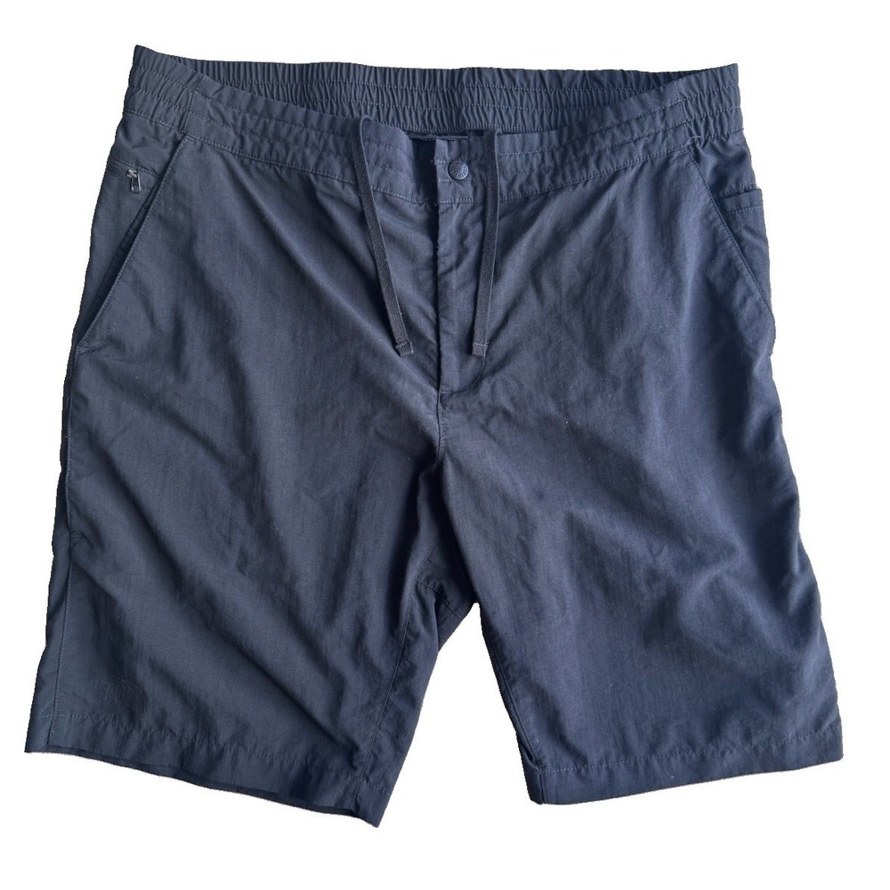 The North Face 7" Hiking Shorts Mens XL Black Ripstop Zip Pocket Nylon Pull On